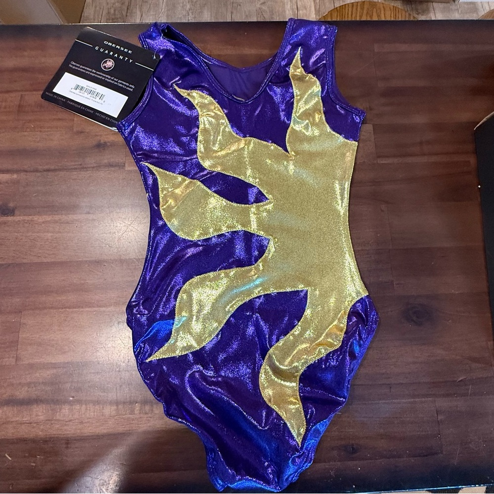 Purple and Gold Girls Leotard